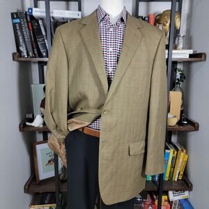 Joseph Feiss Trio Men's Sport Coat Blazer Two Button Solid Black Twill Wool 52R‎